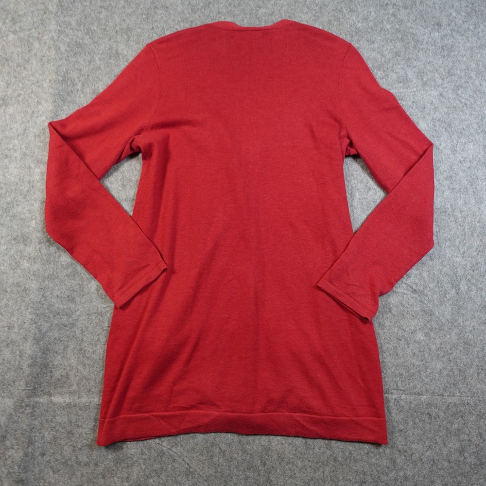 J Jill Sweater Womens Small Red Long Cardigan Knit V Neck Tunic - Picture 5 of 9
